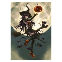 Karikatur Halloween Witch...